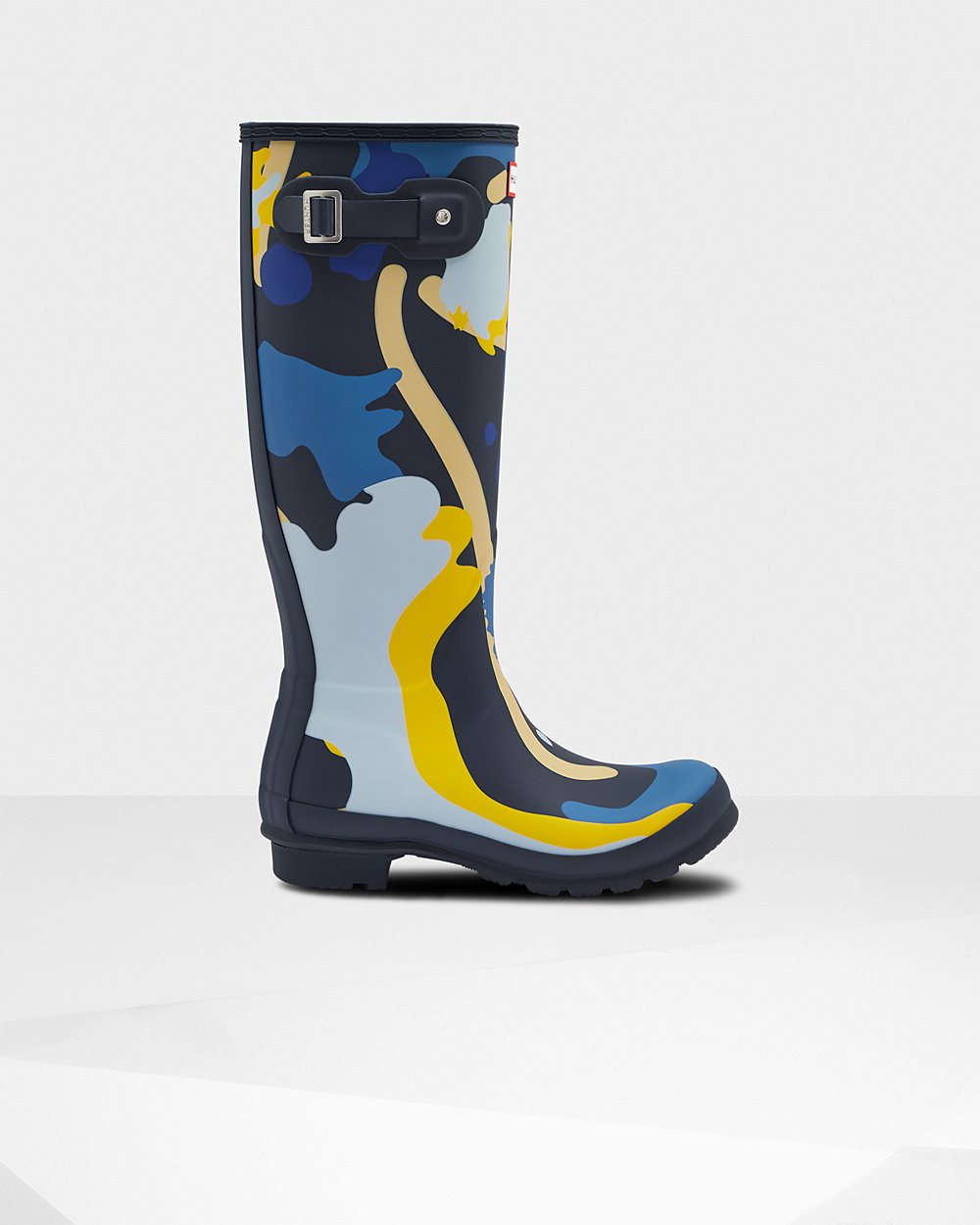 Hunter Original Rockpool Camo Tall Rain Boots - Cheap Online Womens Navy Camo - CFMUET524